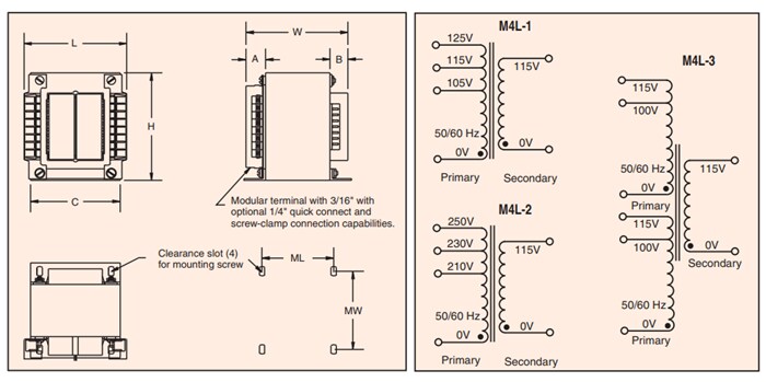 Mechanical Drawing - Signal Transformer / Bel M4L More-4-LESS™ International Transformers Mechanical Drawing - Signal Transformer / Bel M4L More-4-LESS™ International Transformers